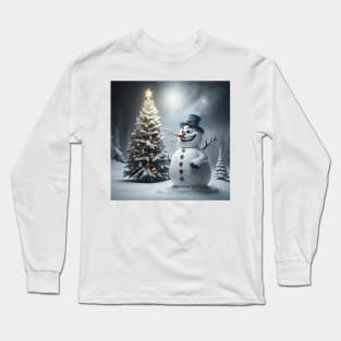 Scary smiling snowman Long Sleeve T-Shirt